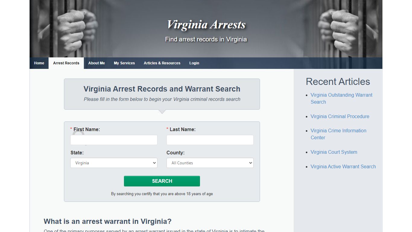 Virginia Warrants and Arrest Records Search - Virginia Arrests